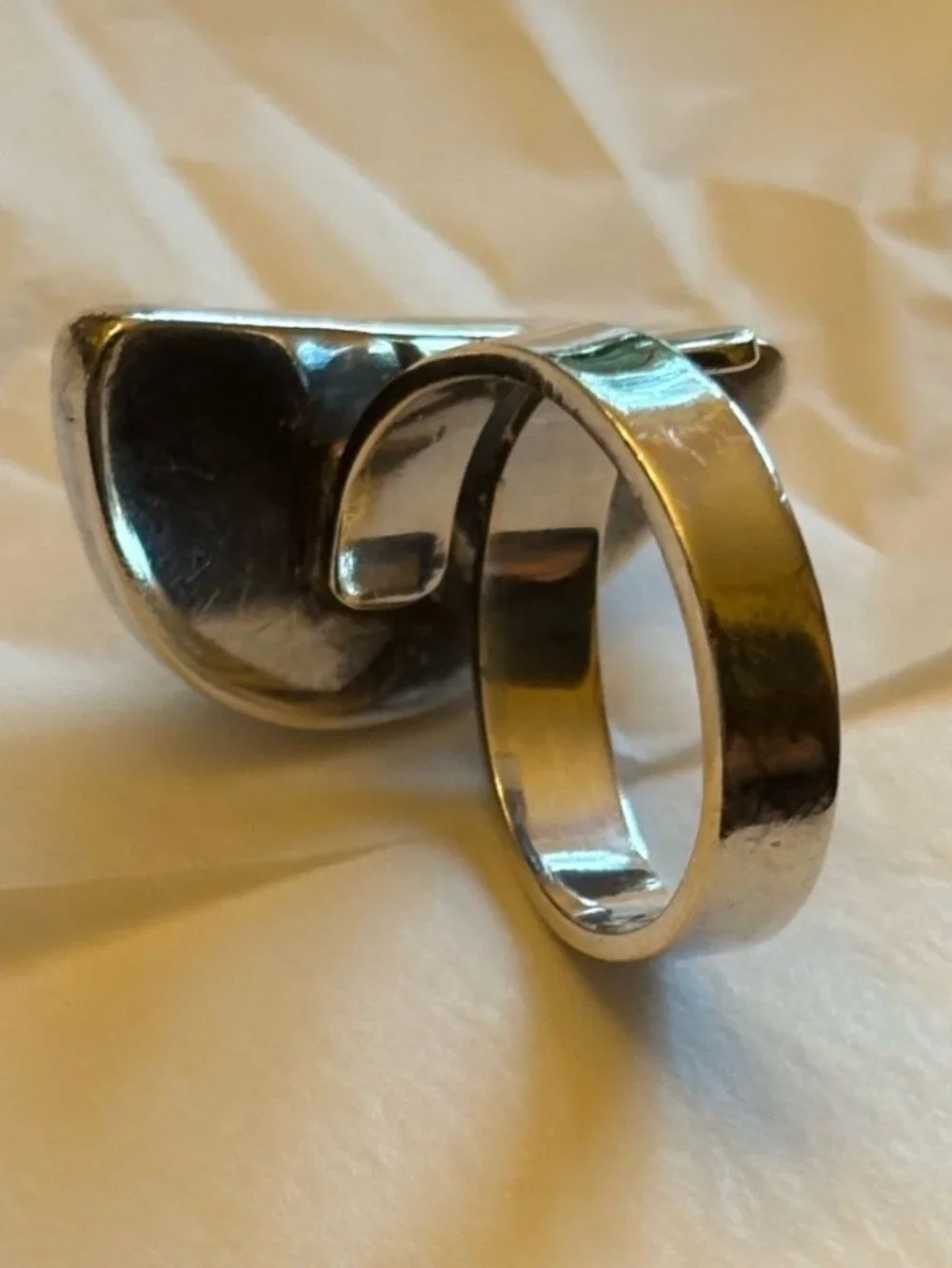 Vintage Signed MICHAEL 925 Sterling Silver Chunky Statement Ring